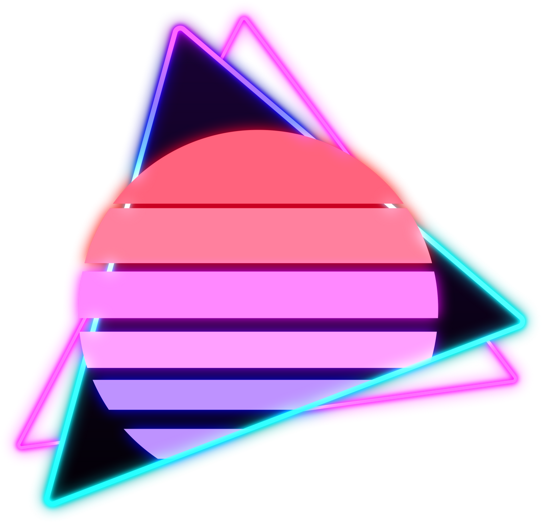 Abstract Elements Neon Retrowave Style 80s-90s